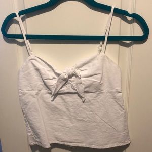 Brandy Melville White Ribbon Top